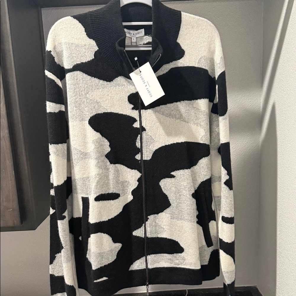 SCOTT & SCOTT LONDON Monochrome Camouflage Sweater